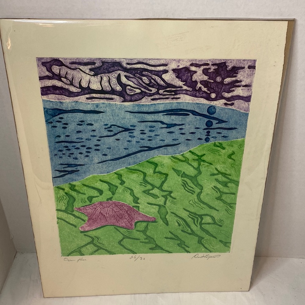 Silkscreen titled ocean floor.